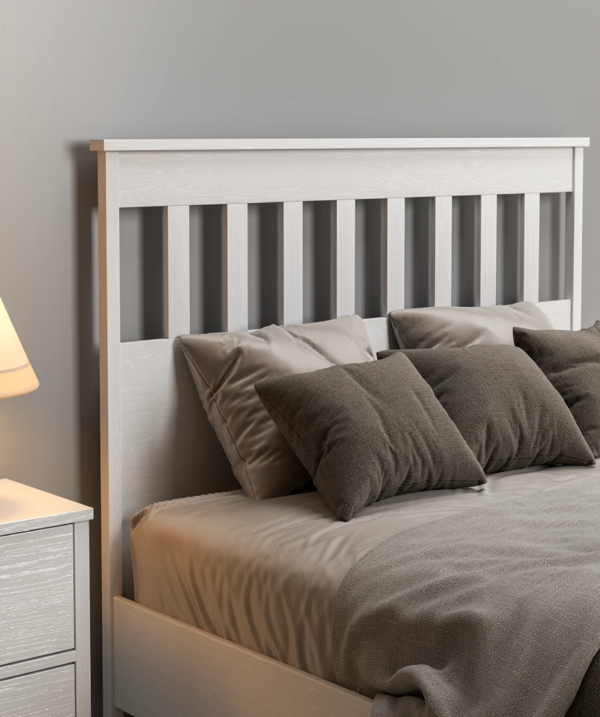 Hunerica Sobra Çift Kişilik Karyola- Minifiks bağlantılı - wood beyaz - Görsel 3