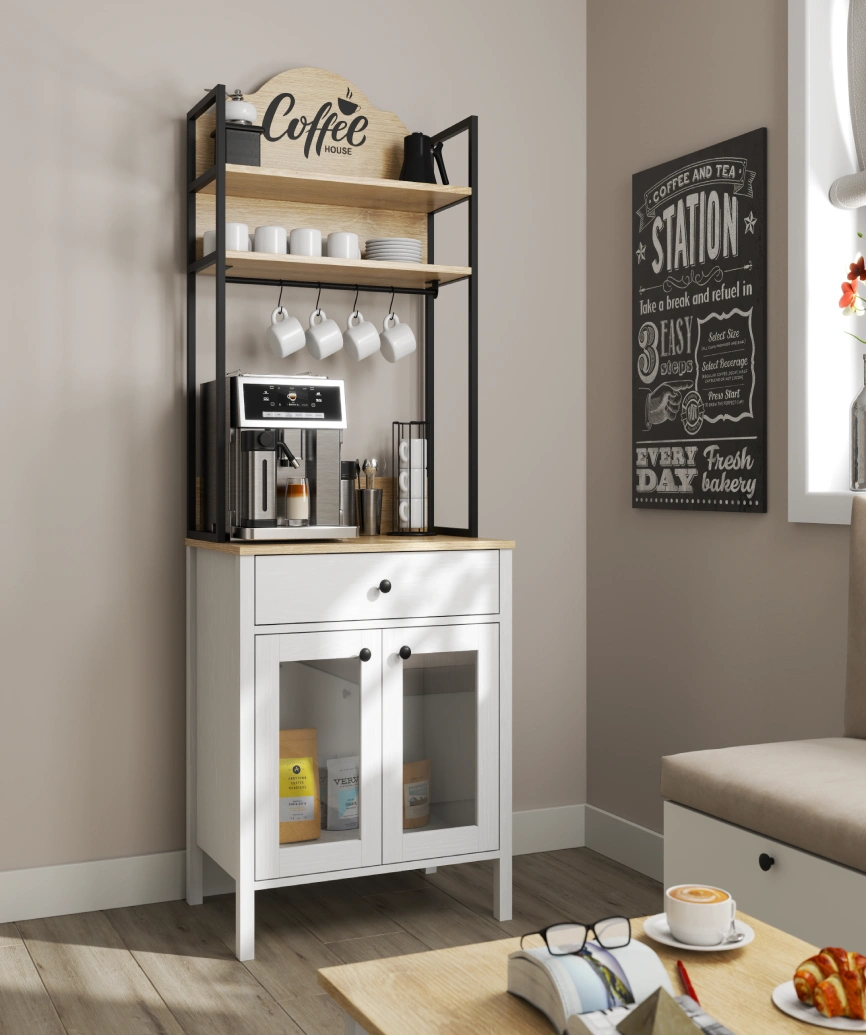 Hunerica Alva 2 Kapaklı1 Çekmeceli kahve dolabı-Wood Beyaz-Minifiks Bağlantılı - Görsel 7