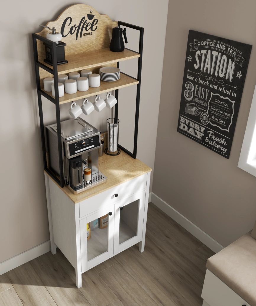 Hunerica Alva 2 Kapaklı1 Çekmeceli kahve dolabı-Wood Beyaz-Minifiks Bağlantılı - Görsel 8