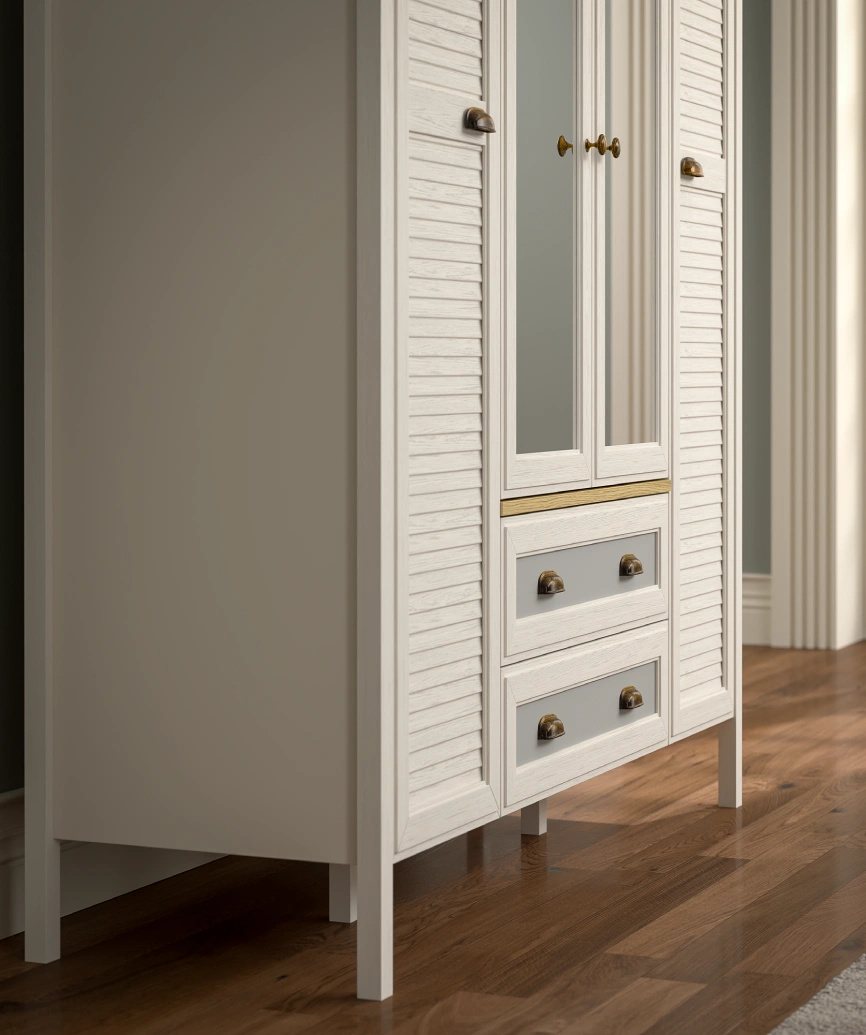 Hunerica Eniro Premium 4 kapak 2 çekmeceli Gardırop - Minifiks bağlantılı - aytaşı / legnano - Görsel 4