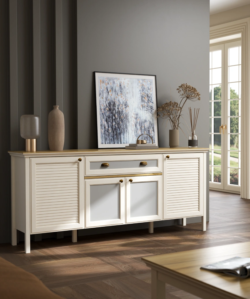 Hunerica Davina Premium Panjurlu 4 Kapak 1 Çekmece Konsol - Minifiks - aytaşı / legnano - Görsel 4