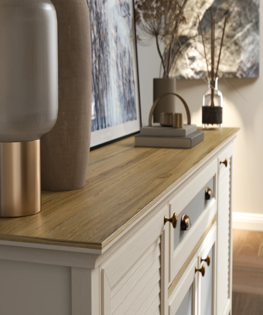 Hunerica Davina Premium Panjurlu 4 Kapak 1 Çekmece Konsol - Minifiks - aytaşı / legnano - Görsel 3