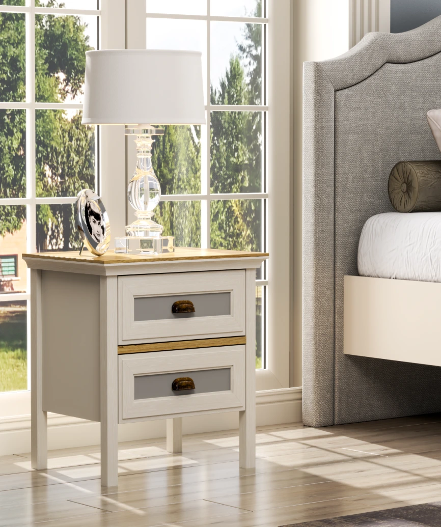 Hunerica Korila Premium 2 çekmeceli  Komodin - Minifiks - aytaşı / legnano - Görsel 4