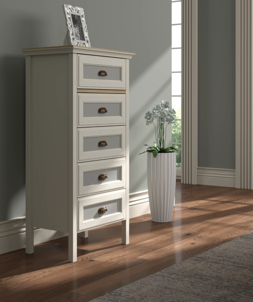 Hunerica Alenya Premium 5 çekmeceli şifonyer - Minifiks - aytaşı / legnano