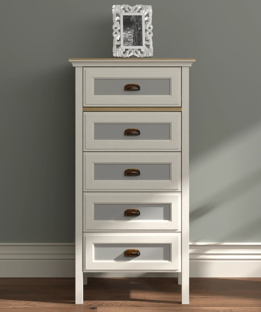 Hunerica Alenya Premium 5 çekmeceli şifonyer - Minifiks - aytaşı / legnano