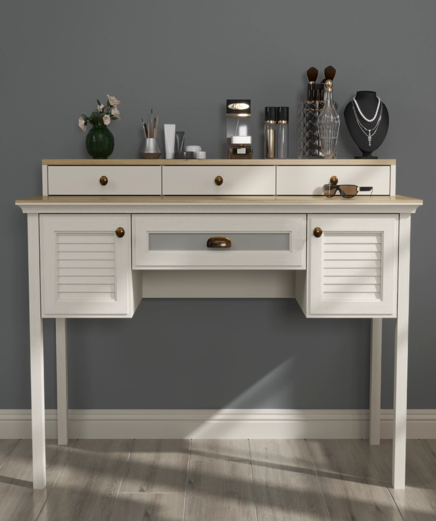 Hunerica Velina Premium 2 kapak tek çekmeceli Makyaj Masası- Minifiks - aytaşı/legnano