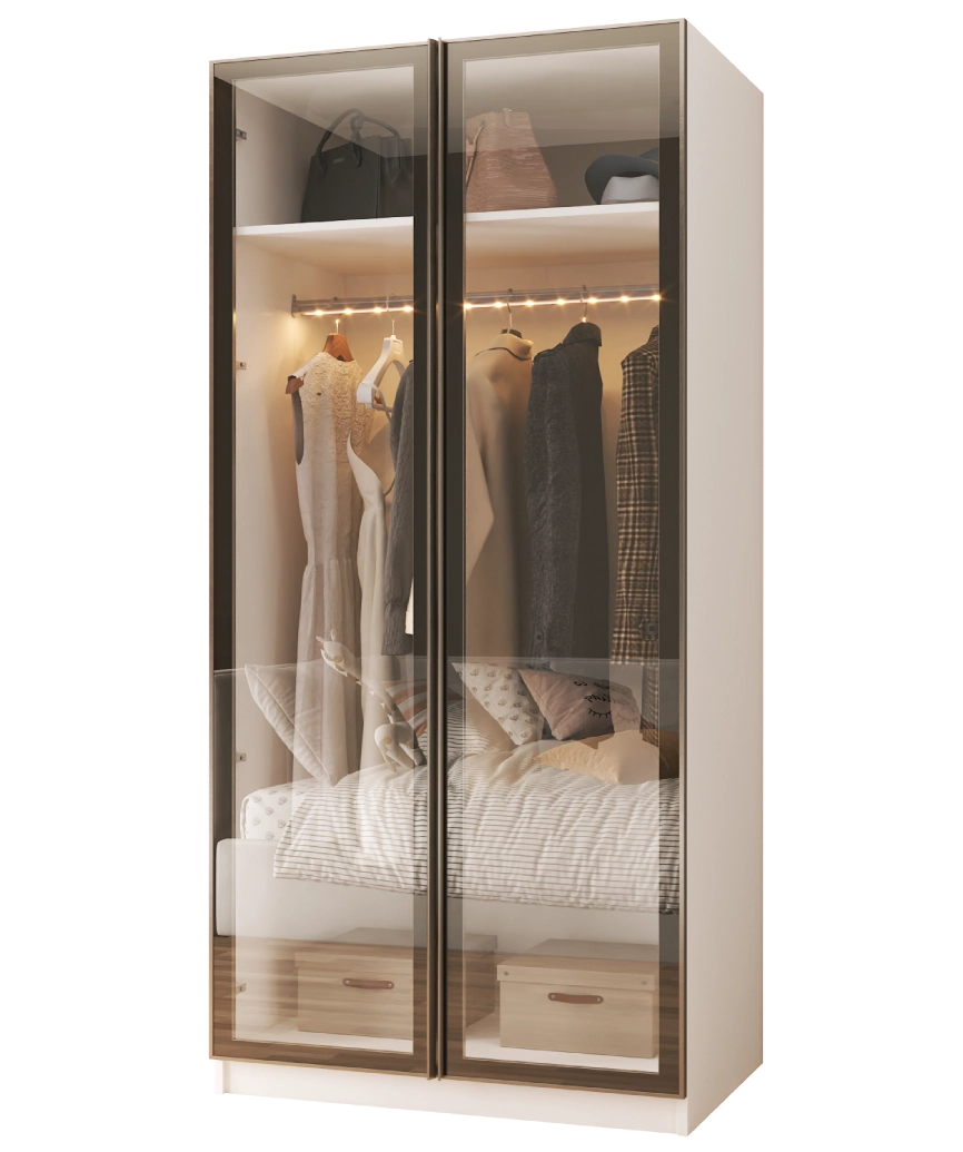 Hunerika Sonsuz dolap-1 Tek Boy Askılıklı Modül -Sedef krem -Minifiks Bağlantılı