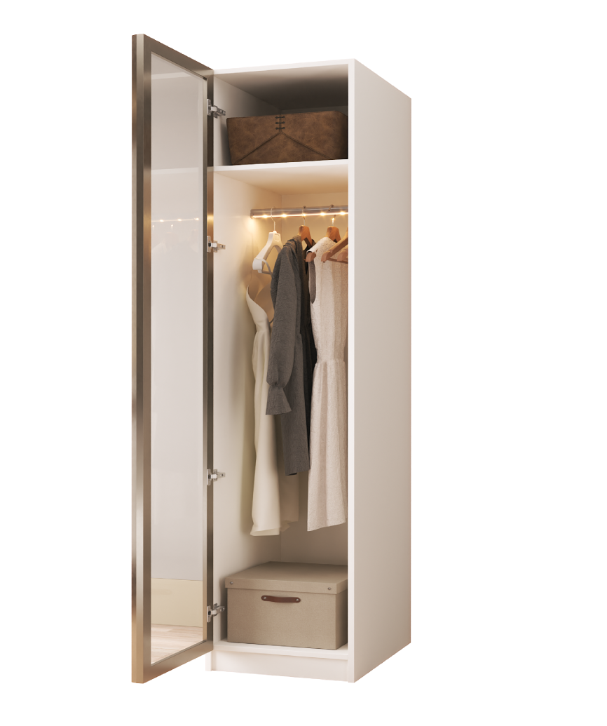 Hunerika Sonsuz dolap-6  Tekli Boy Askılıklı Modül -Sedef krem -Minifiks Bağlantılı - Görsel 3