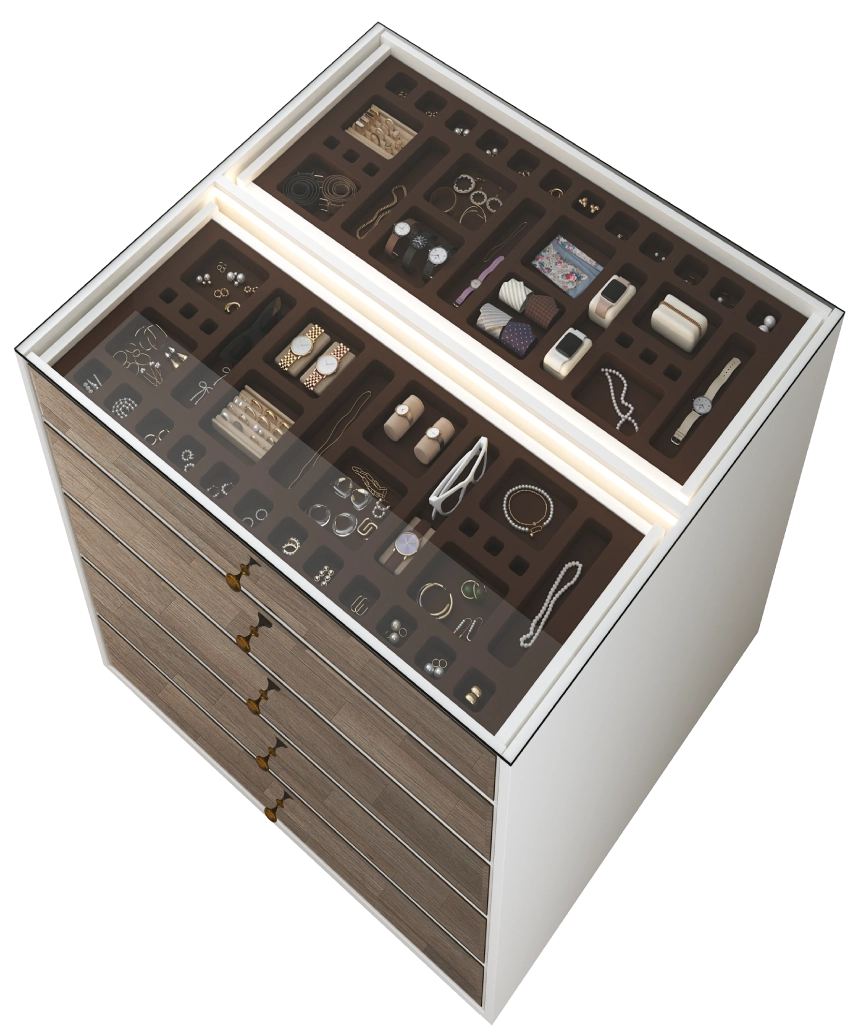 Hunerika Sonsuz dolap-10  Ada Şifonyer-Sedef krem -Minifiks Bağlantılı - Görsel 3