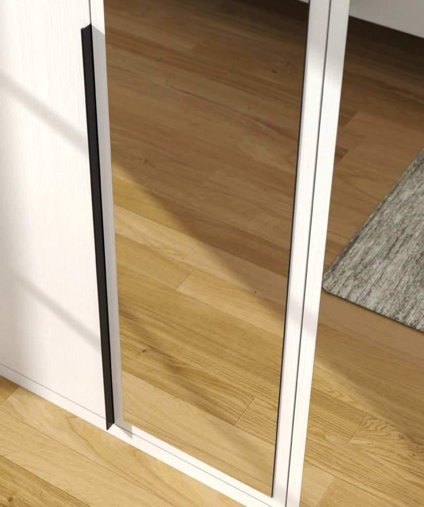 Hunerika Dorba 4  kapaklı Gardırop-Wood Beyaz-Minifiks Bağlantılı - Görsel 3